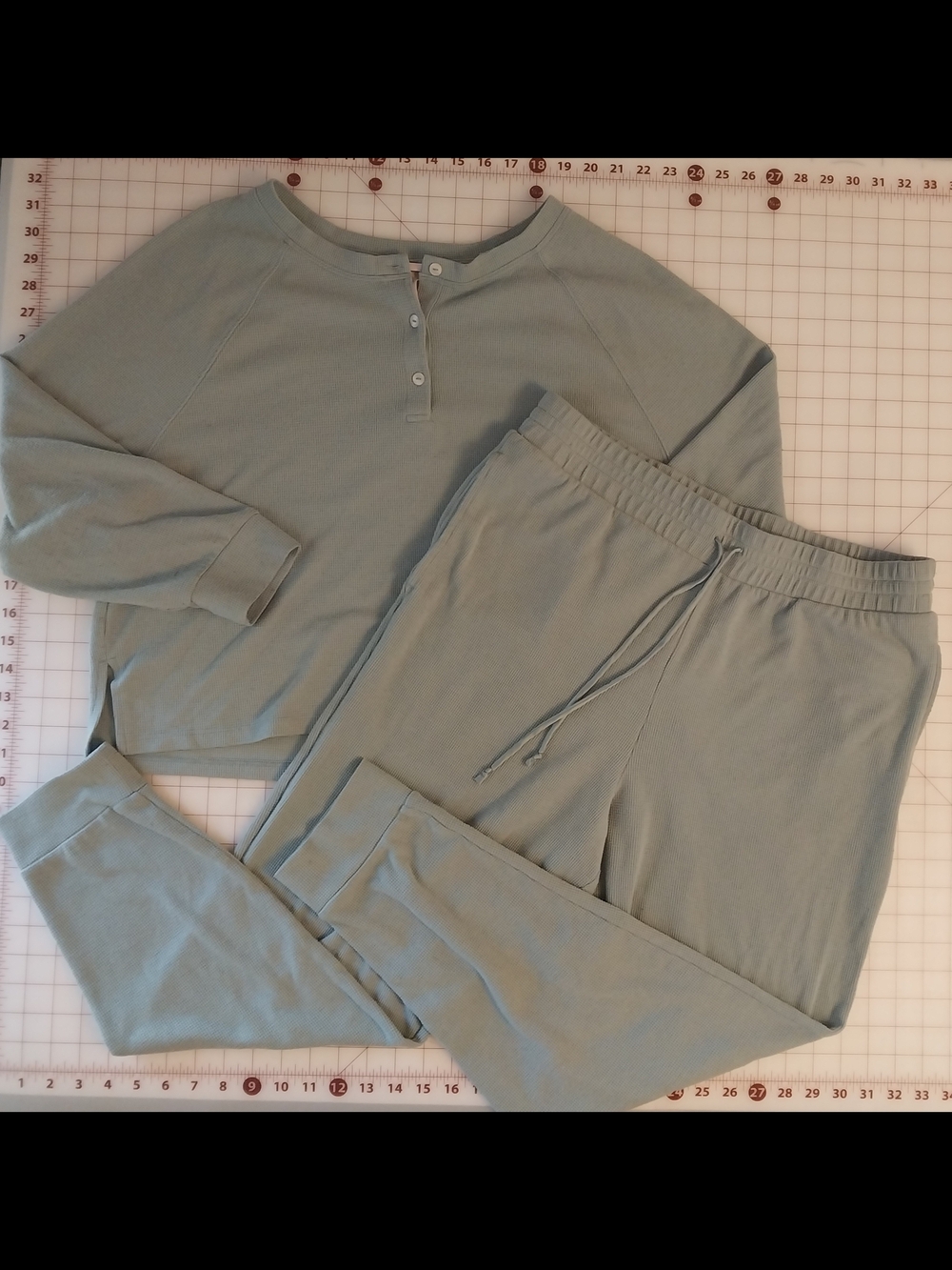Victoria's Secret Sage Green Henley & Drawstring Jogger Set